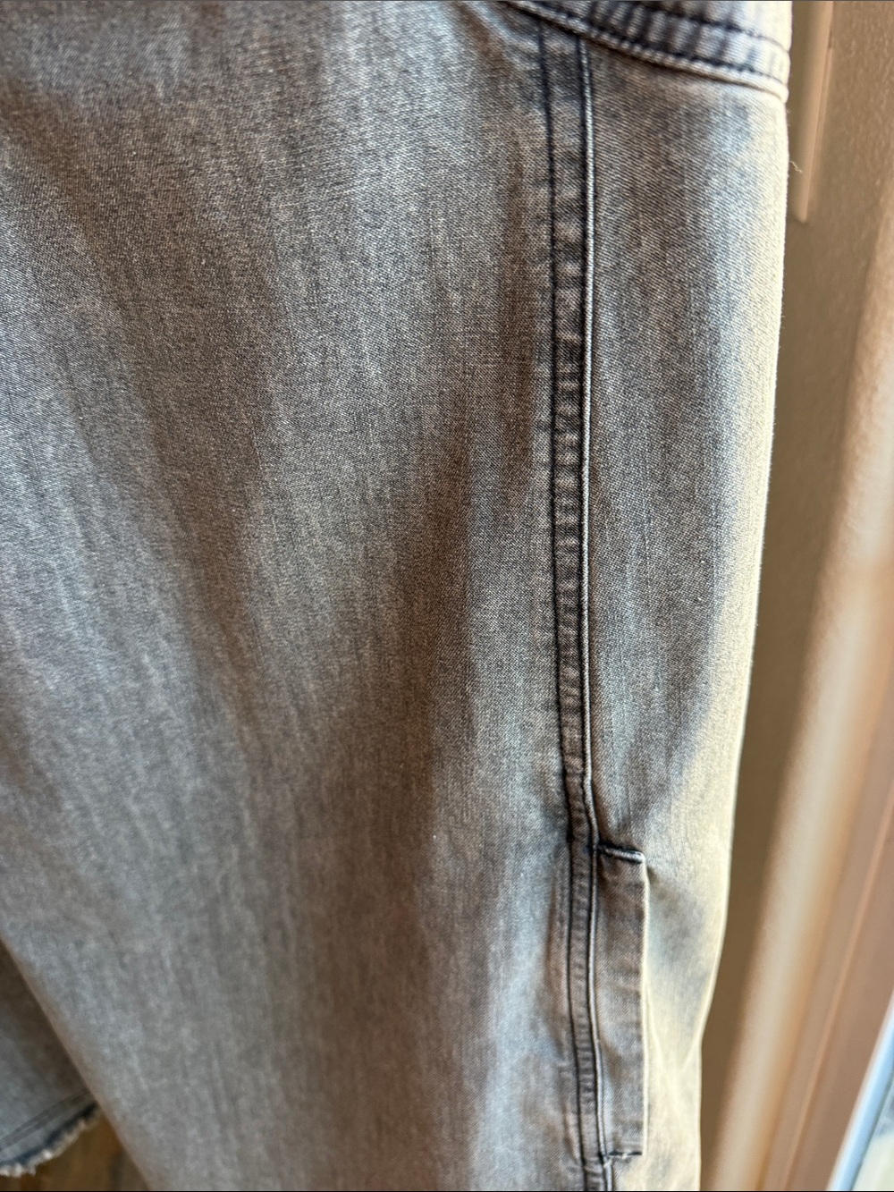 NATURAL LIFE Washed Gray Denim Shift Dress - Picture 6 of 9